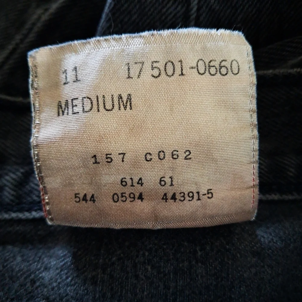 Vintage 90s Levi's 501 Jeans Button Fly Cotton 5 Pocket Style High Rise Black - Picture 10 of 10